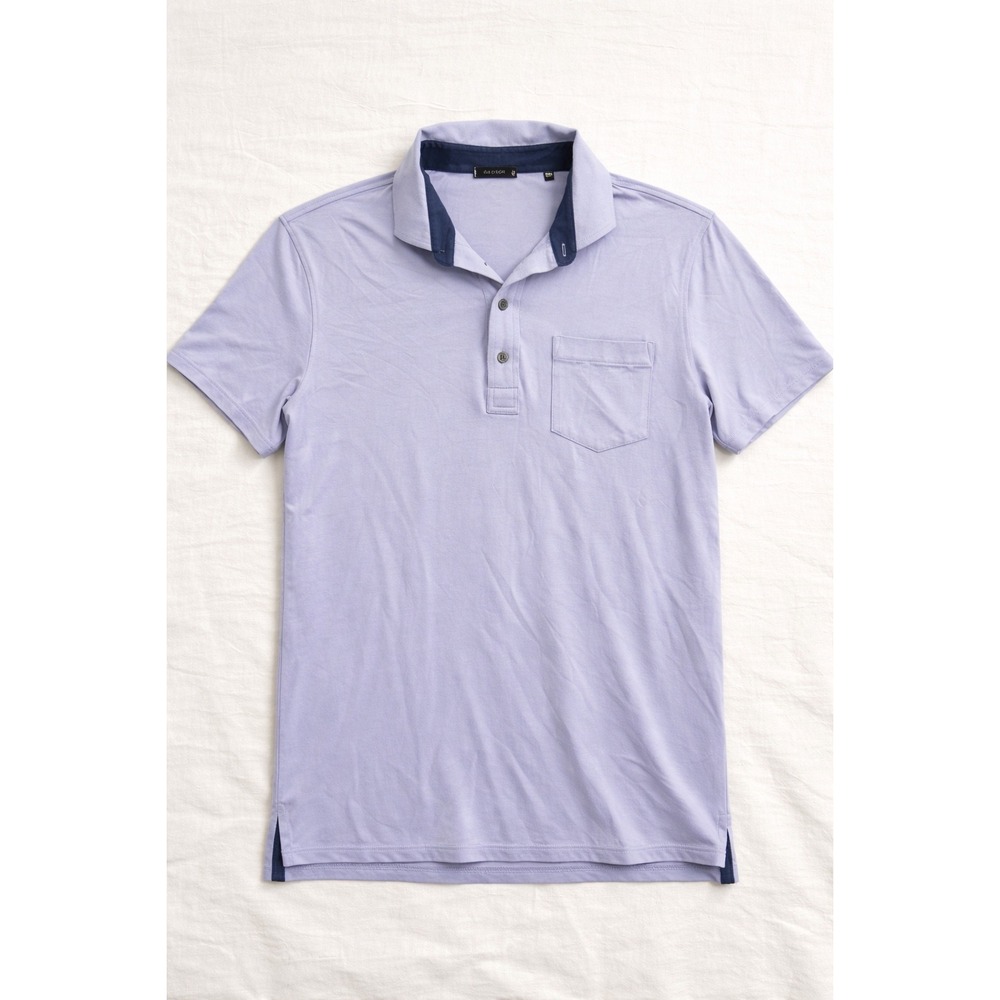 Greyson Polo Shirt‎ M Lavender Pima Cotton Modal Stretch Golf Luxury Wolf Logo